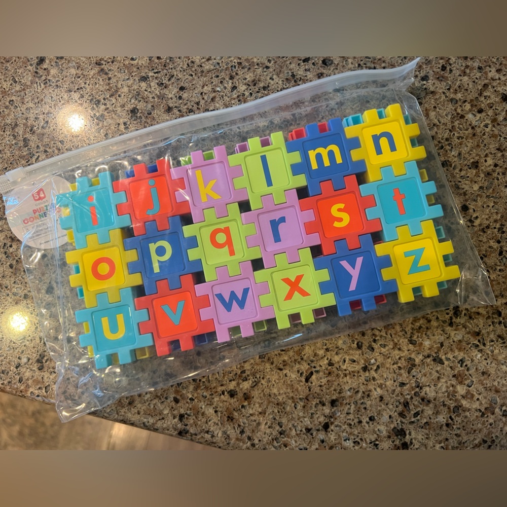 54 count- Colorful Alphabet Puzzle Blocks for Kids 4+